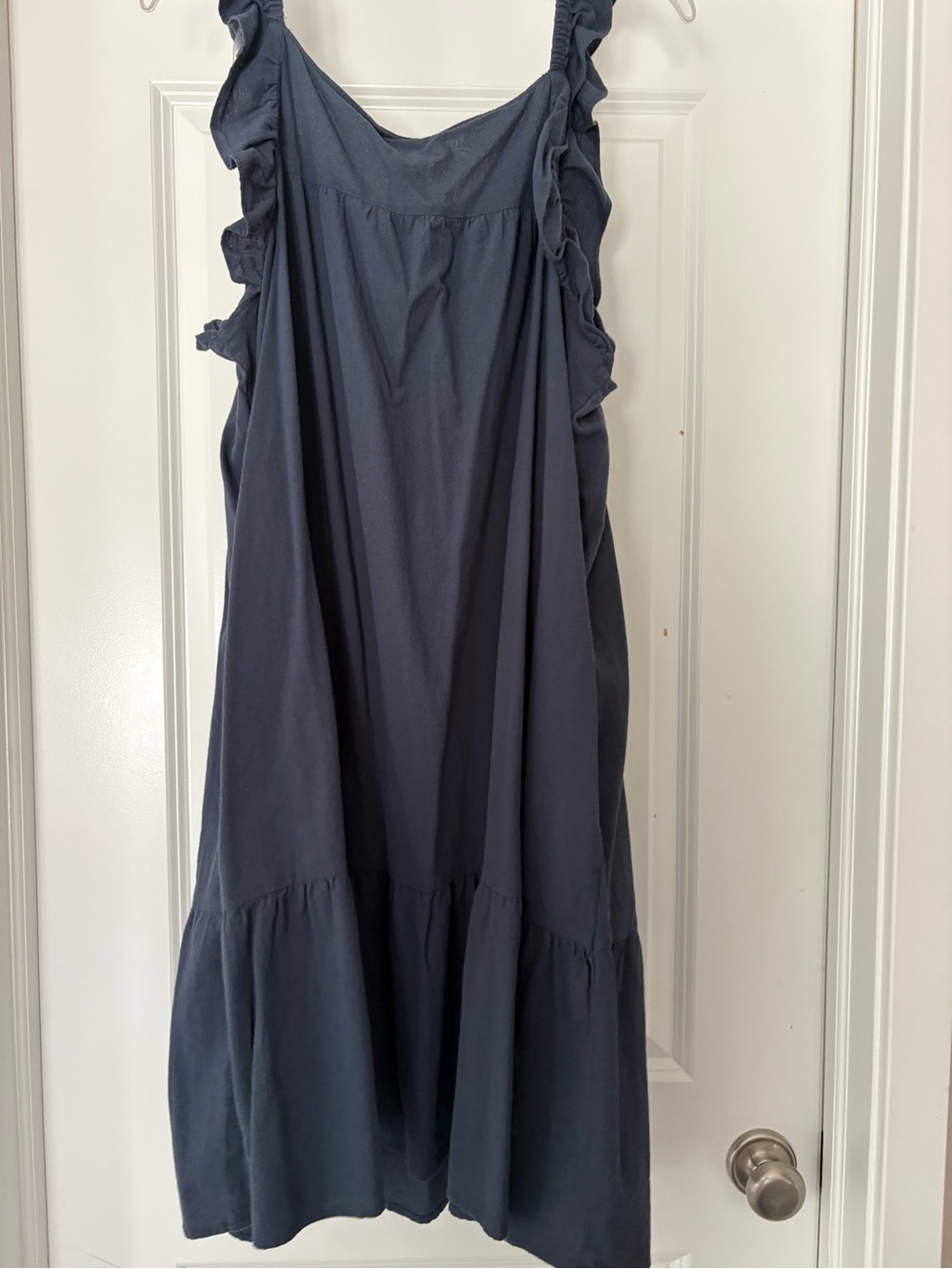 Universal Thread Navy Blue Ruffled Strap Button-Front Sundress - Picture 2 of 3